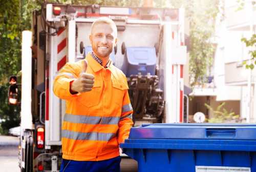 green and white modern junk removal service flyer